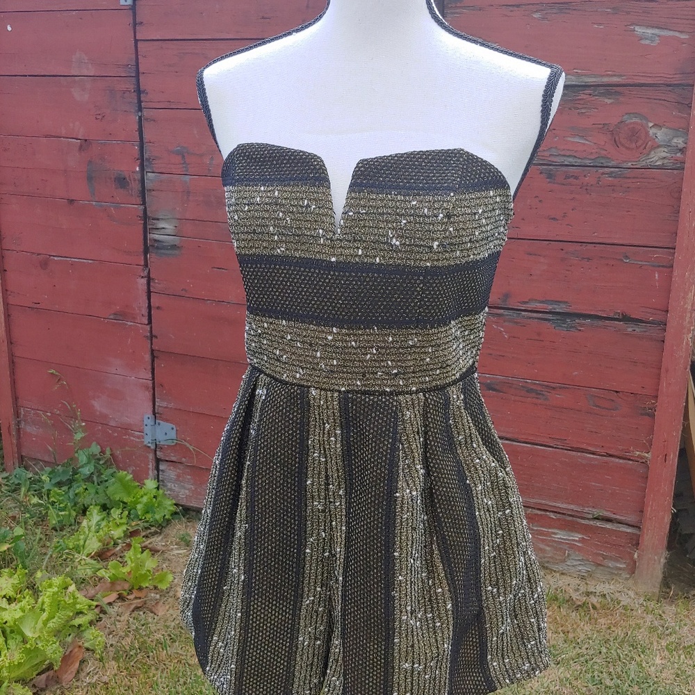 Gold / Black Romper size Medium cute evening dress